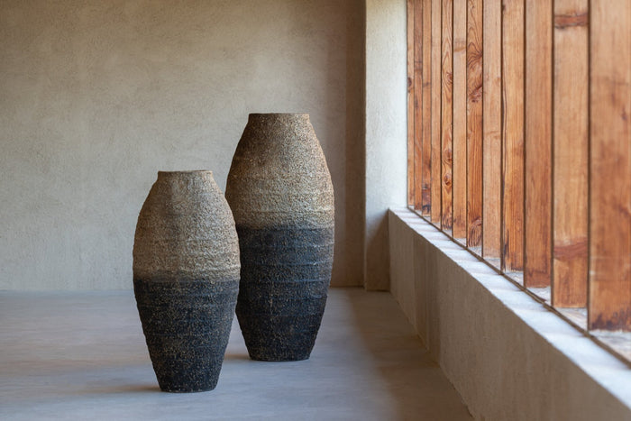 Vase Antique Cement Brown/Black Small