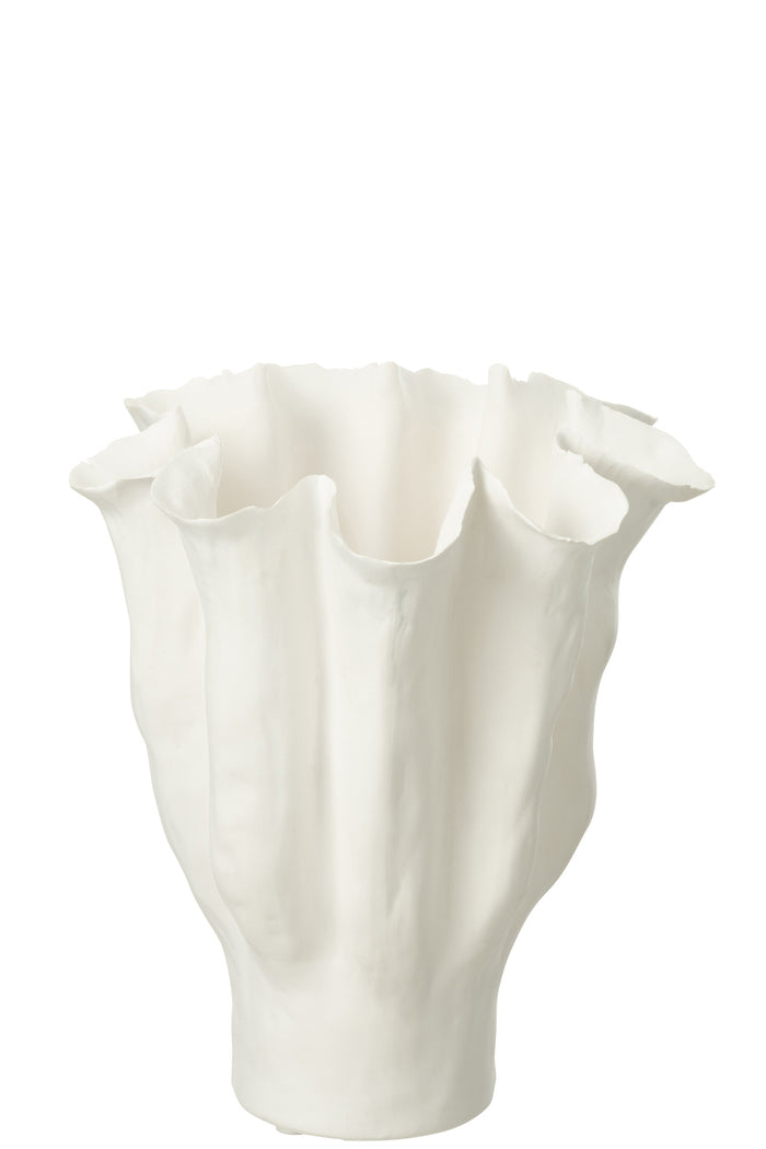 Vase Calyx Ceramic White Medium