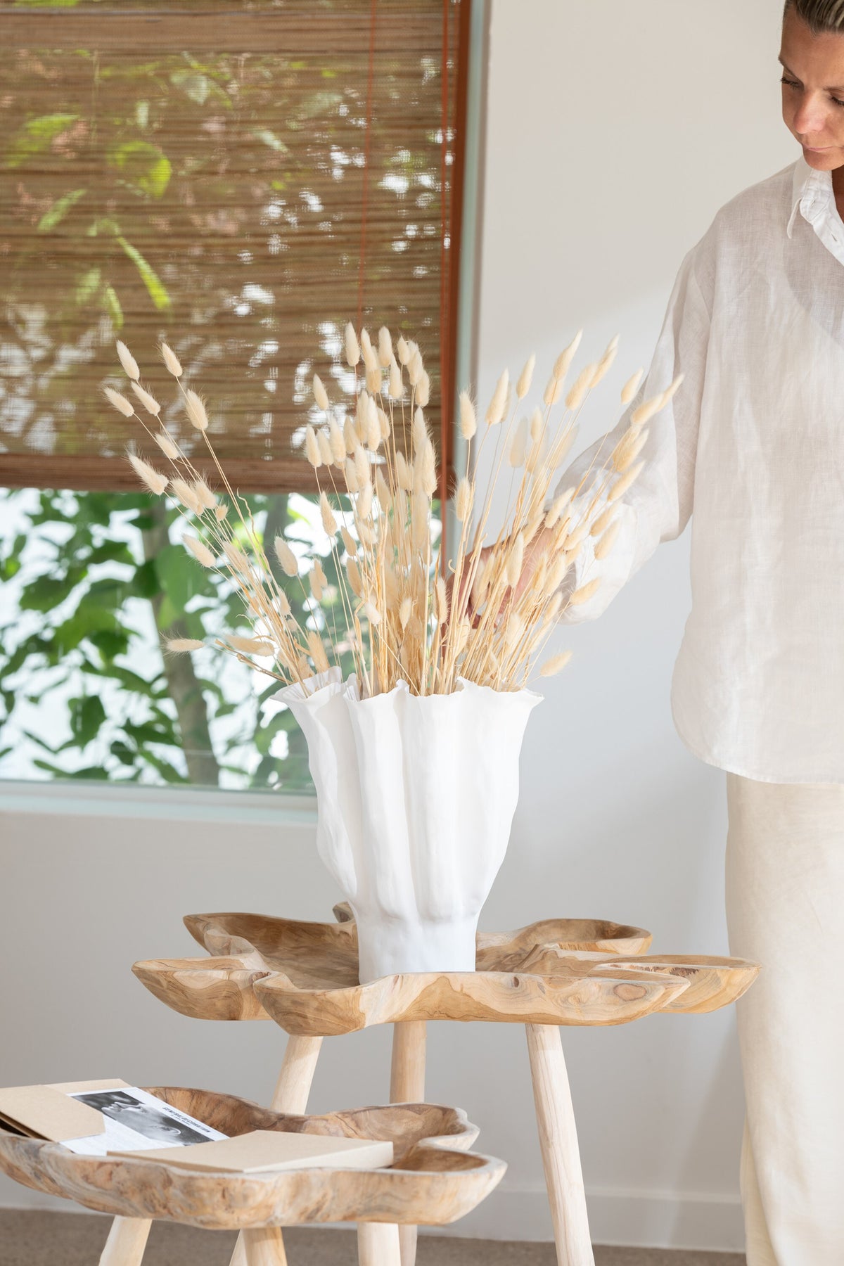 Vase Calyx Ceramic White Large