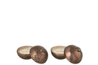 Scented Candle Christmas Bauble Glass Brown Small Assortment Of 2