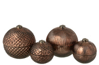 Scented Candle Christmas Bauble Glass Brown Large Assortment Of 2