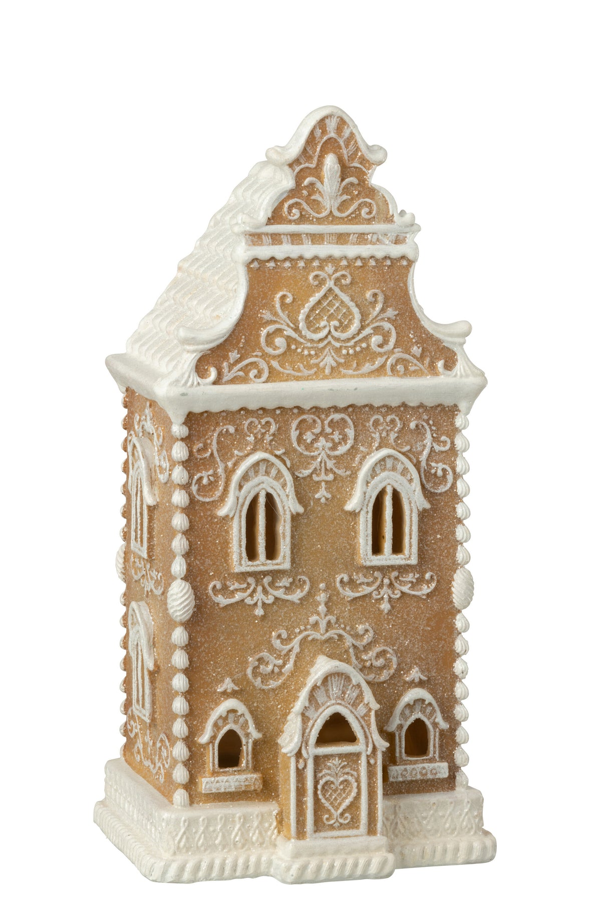 Gingerbread Led House Limepowder Beige/White