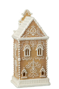 Gingerbread Led House Limepowder Beige/White