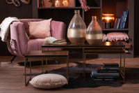 Coffee Table Rafi 3Parts Iron/Mango Wood Gold/Dark Brown