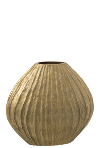 Vase Oval Aluminium Gold Colored