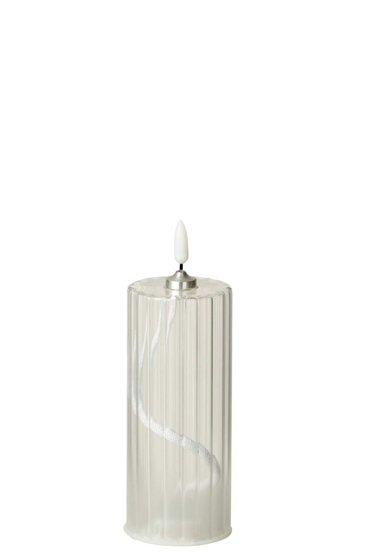 Led Candle Stripes Glass Transparent Medium