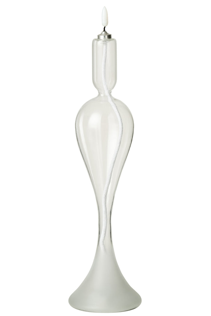 Led Candle Glass Transparent Large