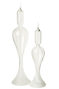 Led Candle Glass Transparent Large