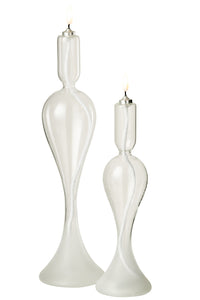 Led Candle Glass Transparent Large