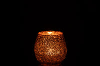 Tealight Holder Glass Peach Small
