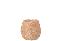 Tealight Holder Glass Peach Small