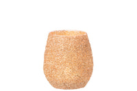 Tealight Holder Glass Peach Large