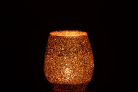 Tealight Holder Glass Peach Large