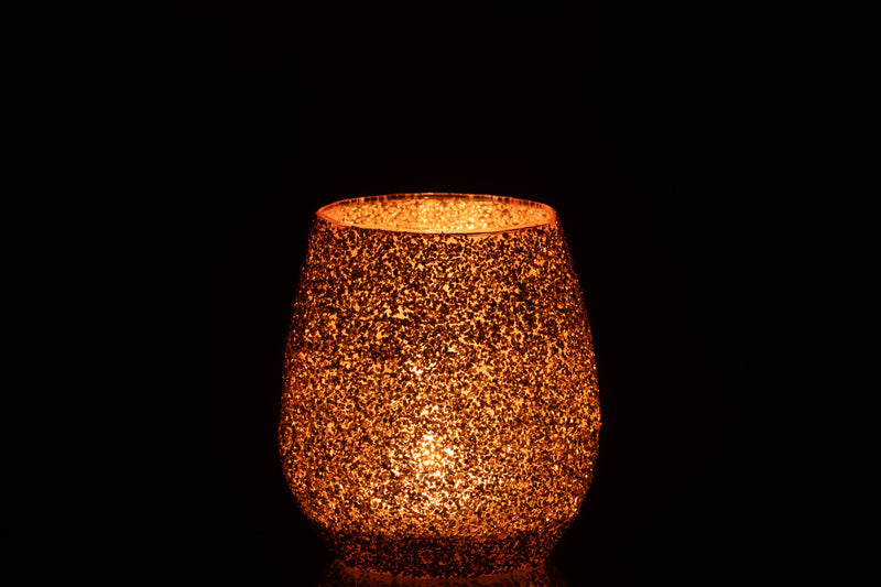 Tealight Holder Glass Peach Large