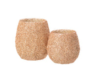 Tealight Holder Glass Peach Large