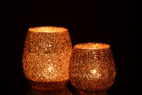 Tealight Holder Glass Peach Large