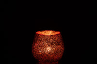 Tealight Holder Glass Christmas Red Small
