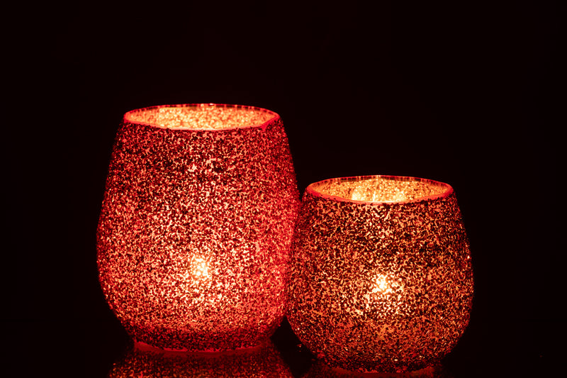 Tealight Holder Glass Christmas Red Large