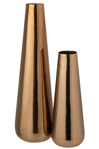 Floor Vase Aluminium Gold Colored Large