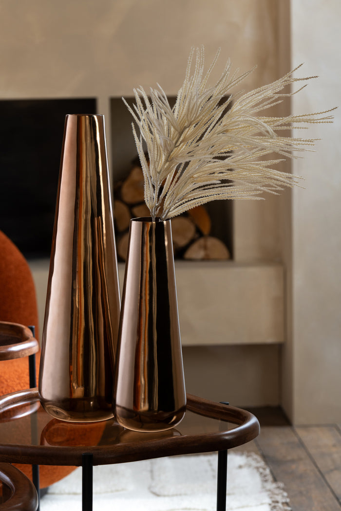 Floor Vase Aluminium Gold Colored Large