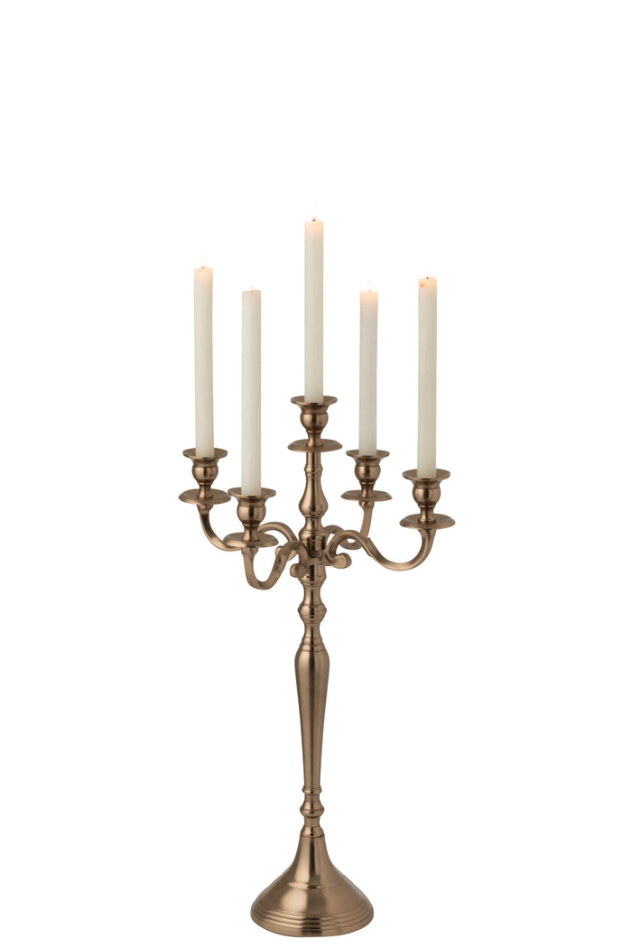 Candle Holder Aluminium Rose Gold Colored Small