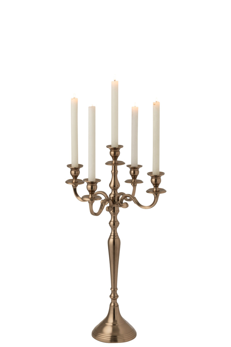 Candle Holder Aluminium Rose Gold Colored Small