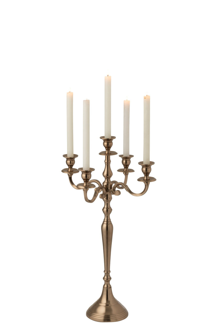 Candle Holder Aluminium Rose Gold Colored Small