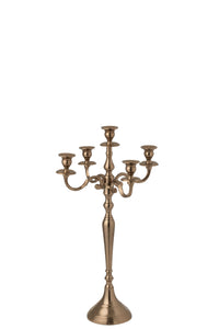 Candle Holder Aluminium Rose Gold Colored Small