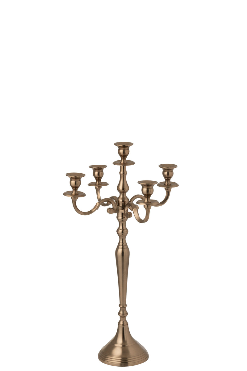 Candle Holder Aluminium Rose Gold Colored Small