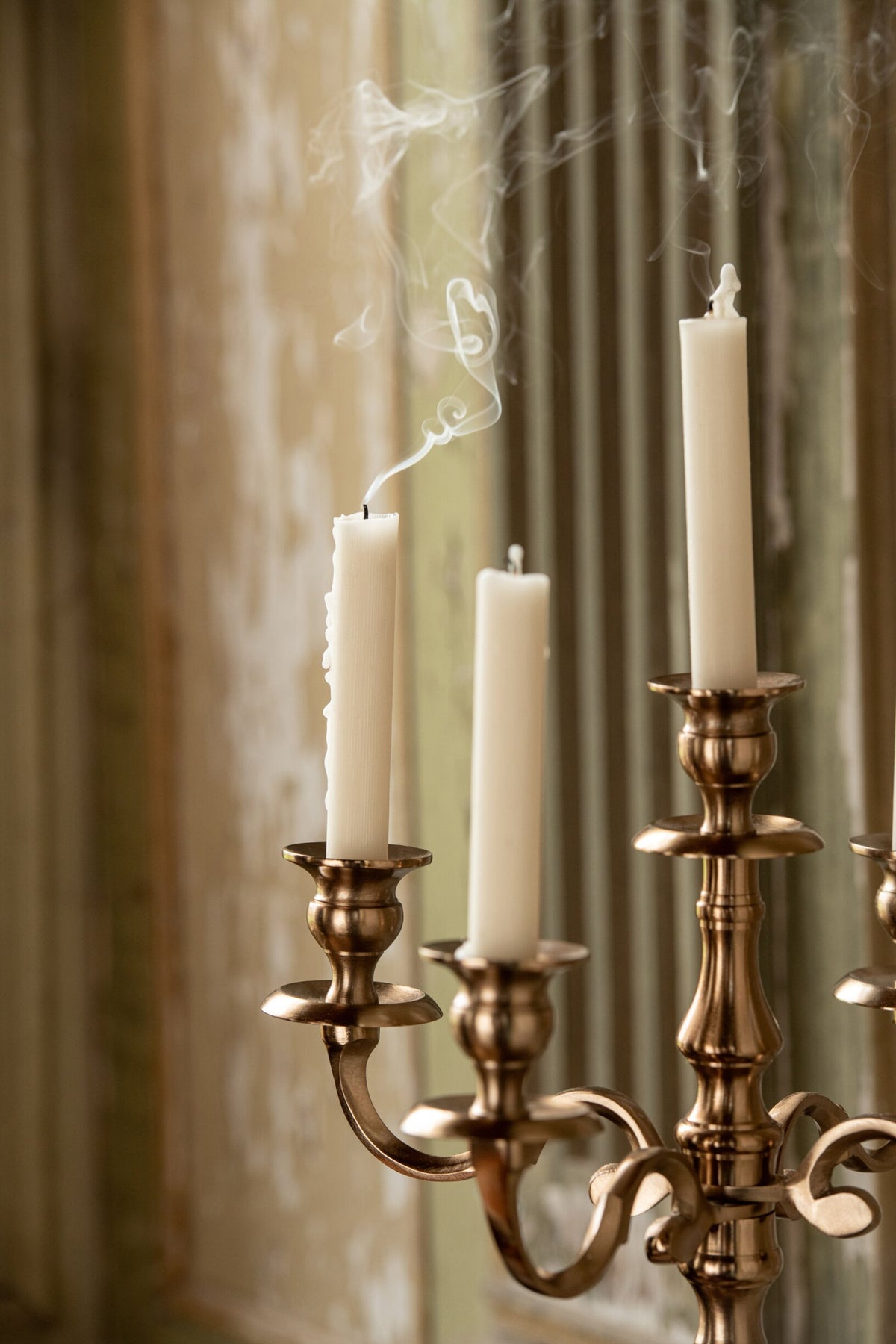 Candle Holder Aluminium Rose Gold Colored Small