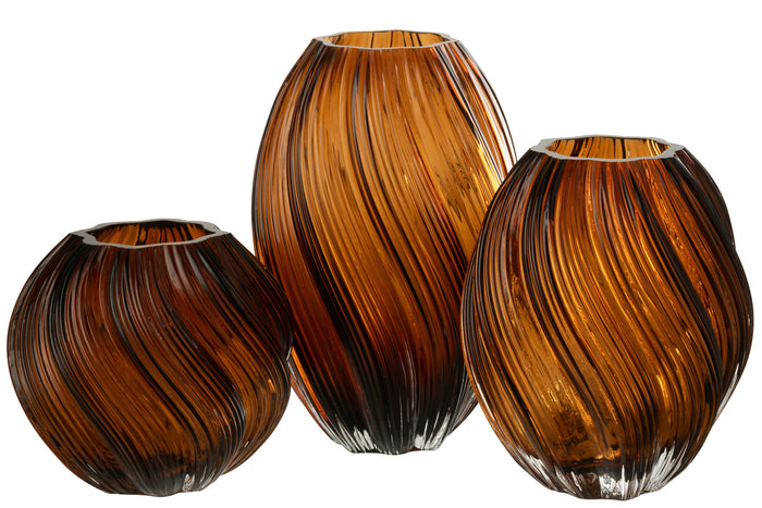 Vase Carol Glass Brown Large