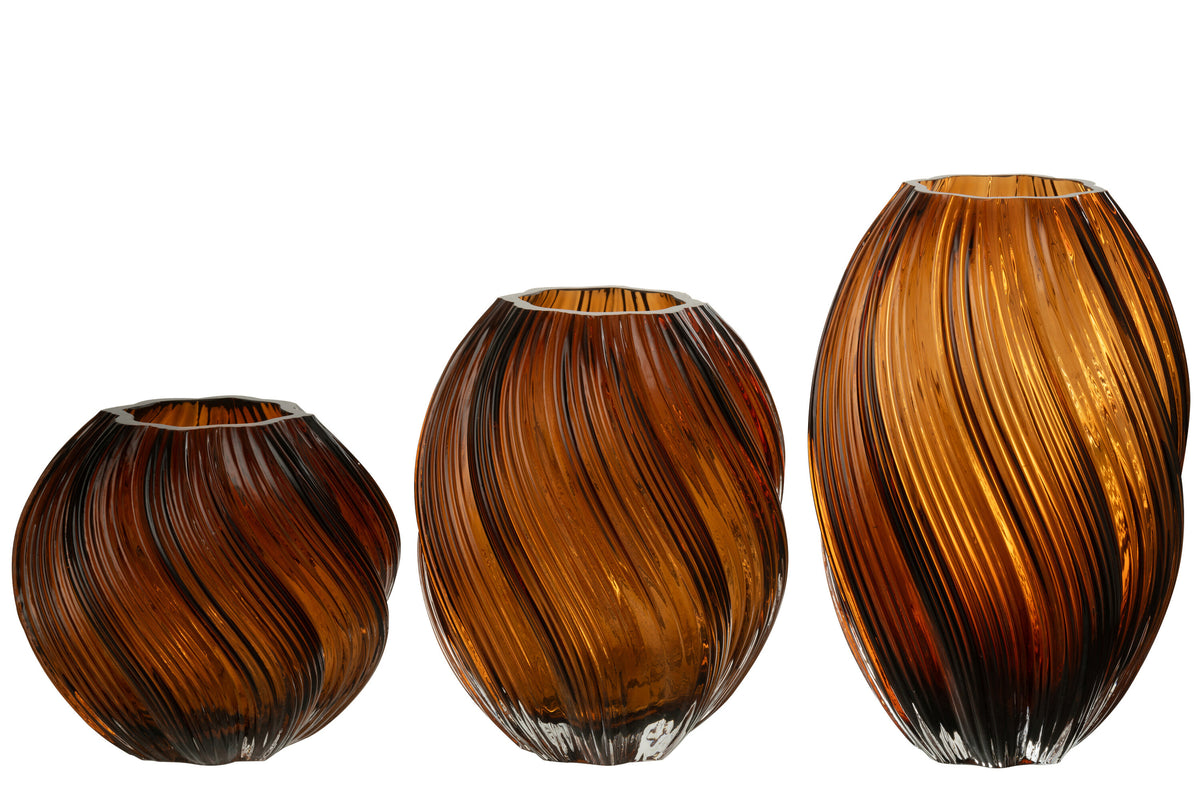 Vase Carol Glass Brown Large