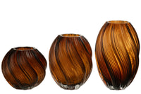 Vase Carol Glass Brown Large