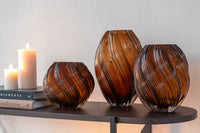 Vase Carol Glass Brown Large