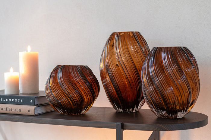 Vase Carol Glass Brown Large