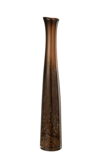 Vase Cylinder Glass Dark Brown Small