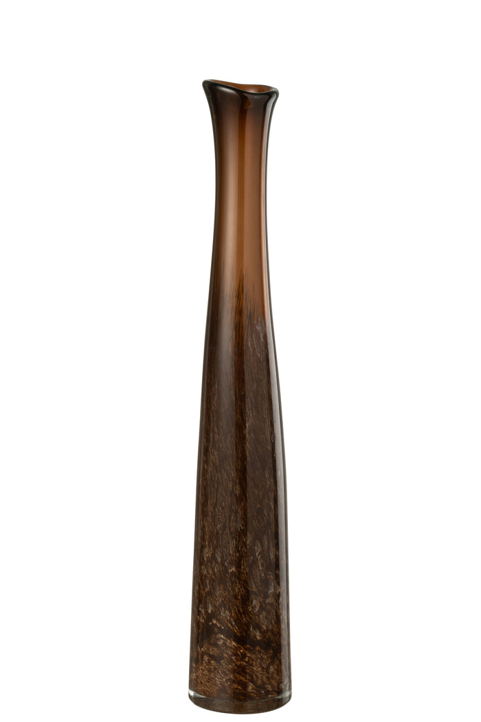 Vase Cylinder Glass Dark Brown Small