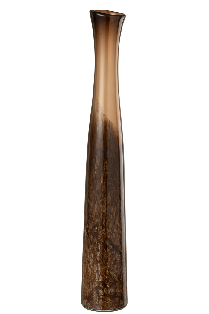 Vase Cylinder Glass Dark Brown Large