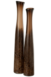 Vase Cylinder Glass Dark Brown Large