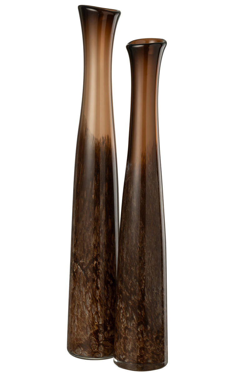 Vase Cylinder Glass Dark Brown Large