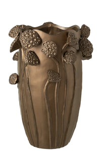 Vase Lotus Pod Clay Copper Colored Large