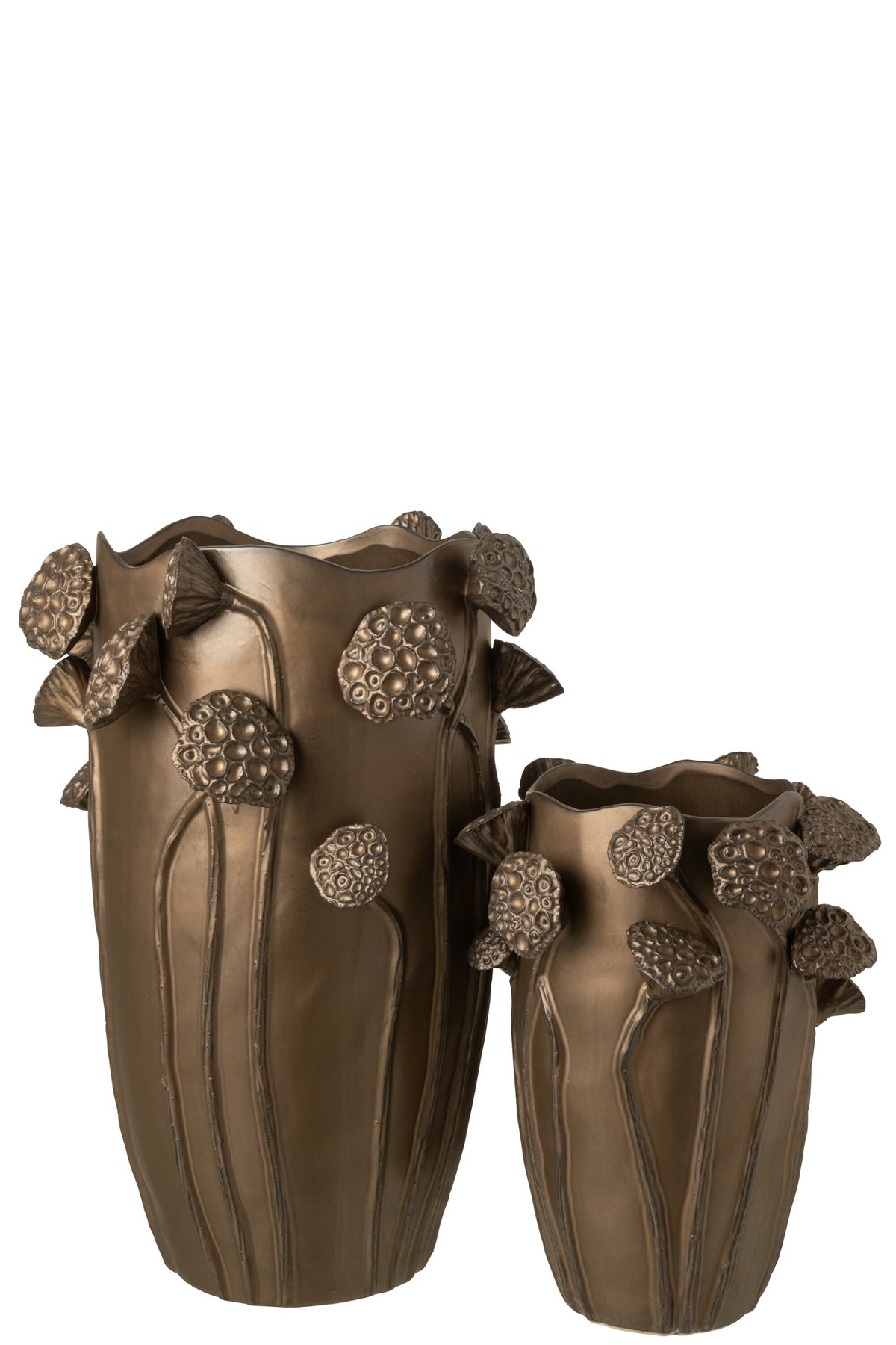 Vase Lotus Pod Clay Copper Colored Large
