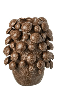 Vase Fungi Clay Brown Large