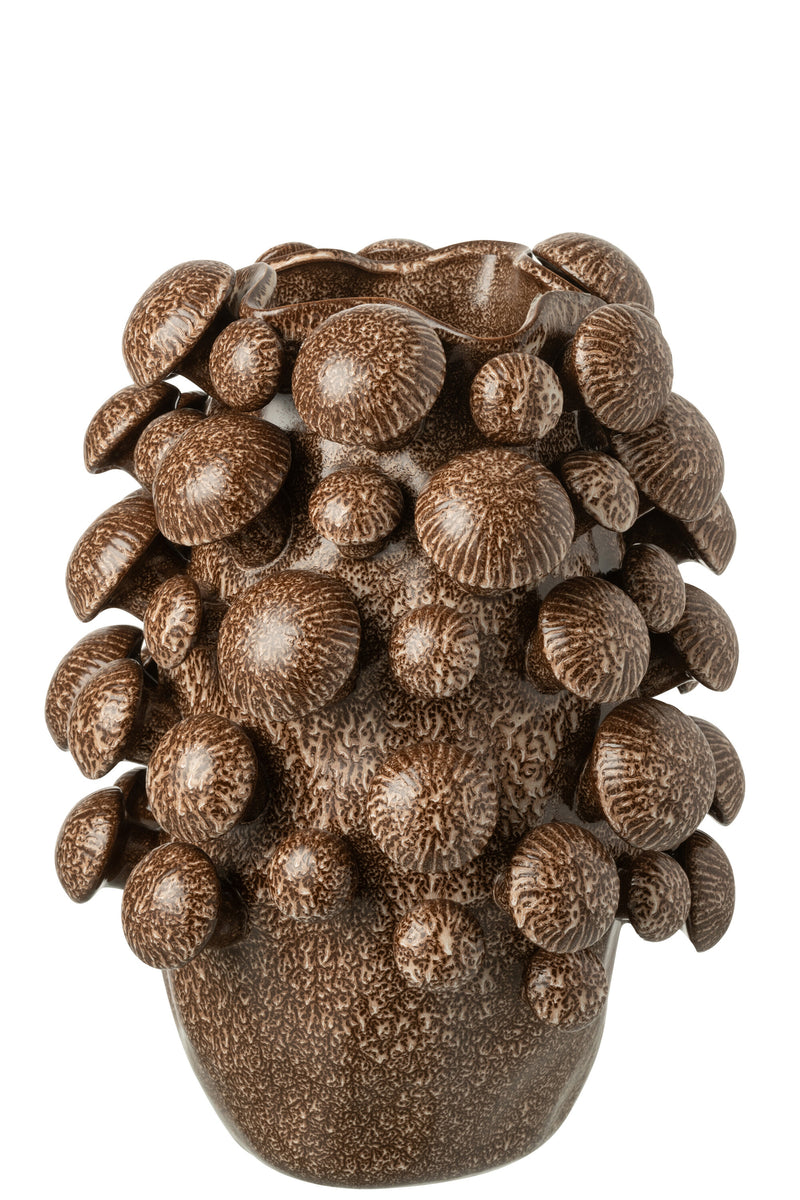 Vase Fungi Clay Brown Large