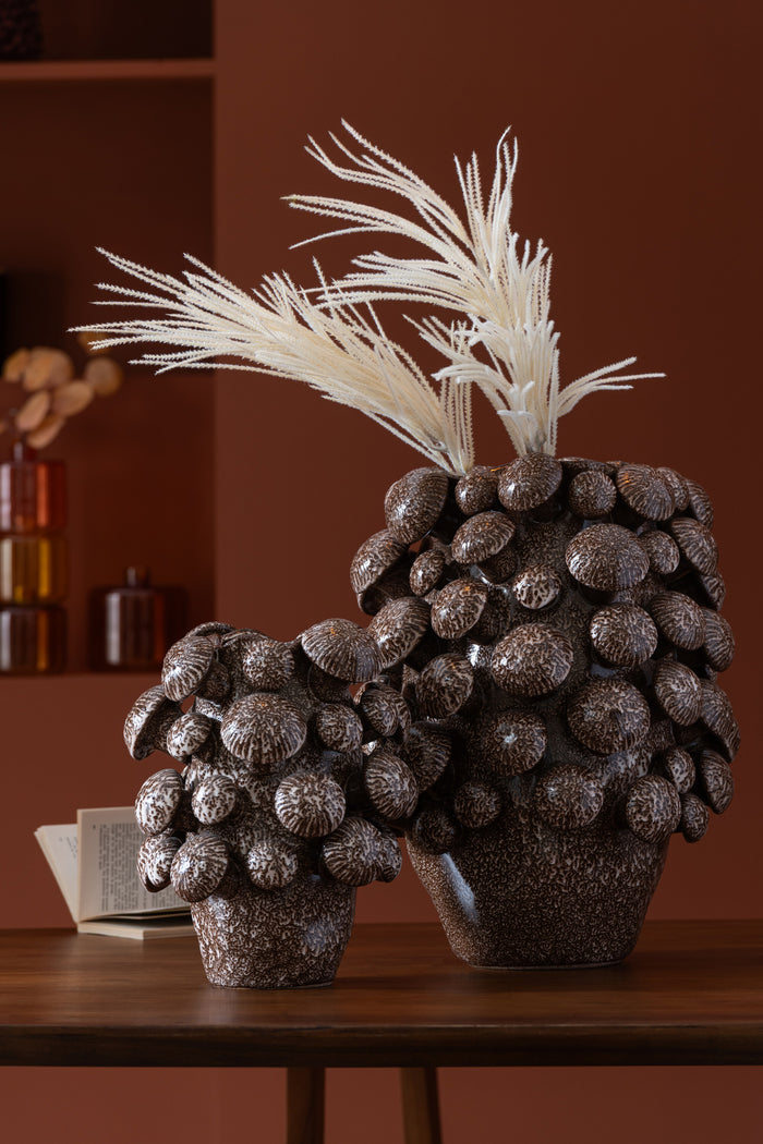 Vase Fungi Clay Brown Large