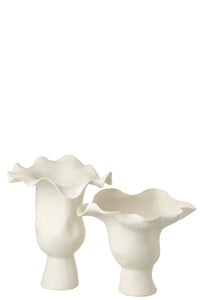 Vase Narrow Helix Irregular Ceramic White