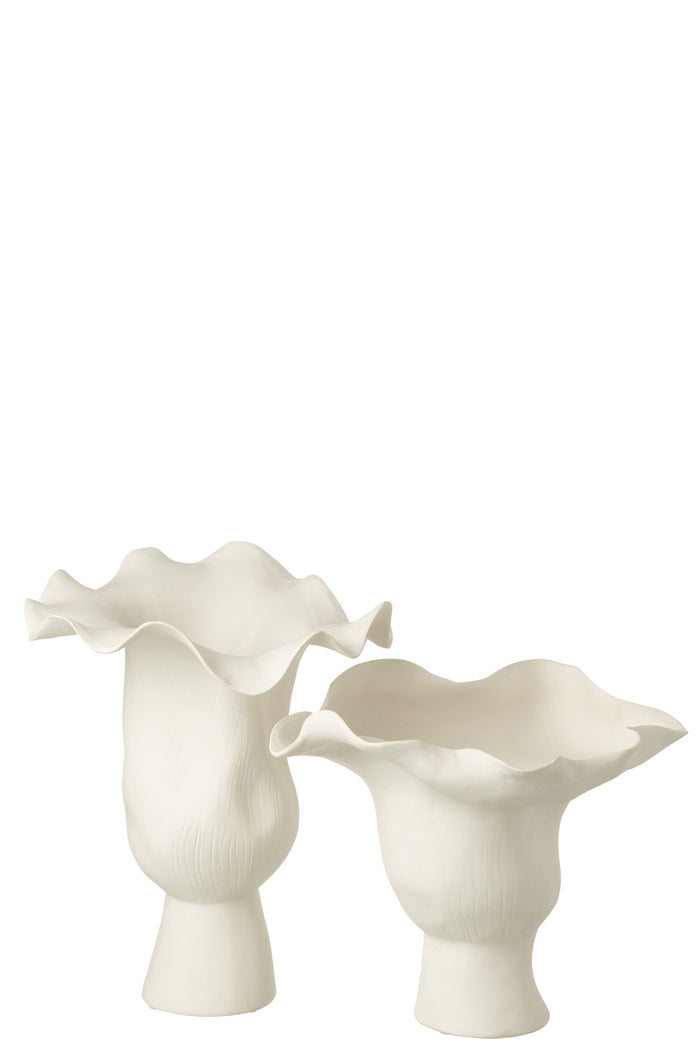 Vase Narrow Helix Irregular Ceramic White