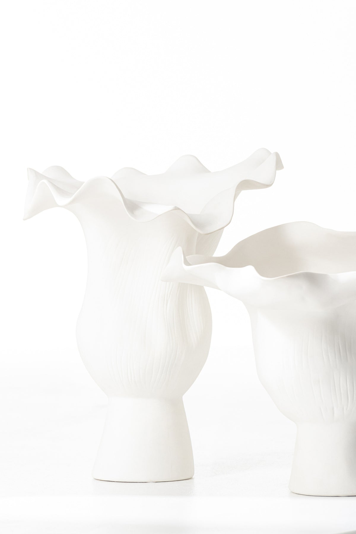 Vase Narrow Helix Irregular Ceramic White