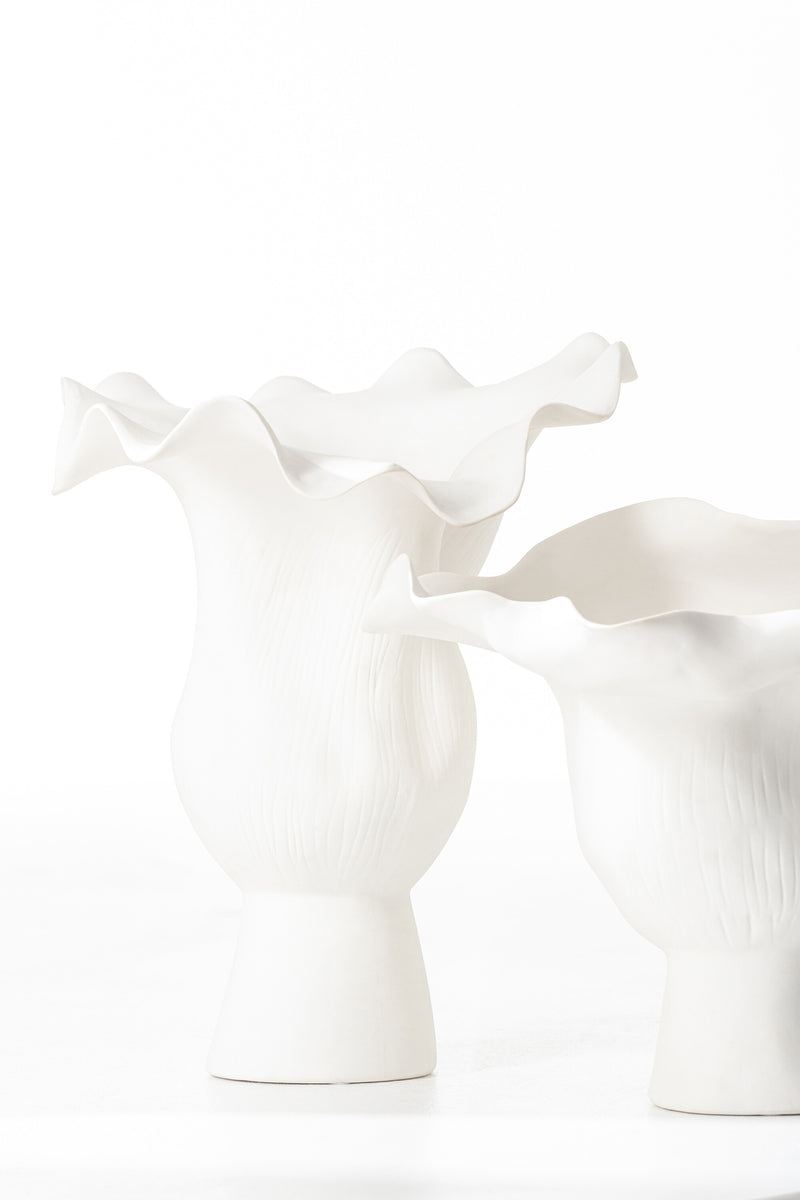 Vase Narrow Helix Irregular Ceramic White