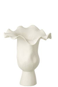 Vase Narrow Helix Irregular Ceramic White